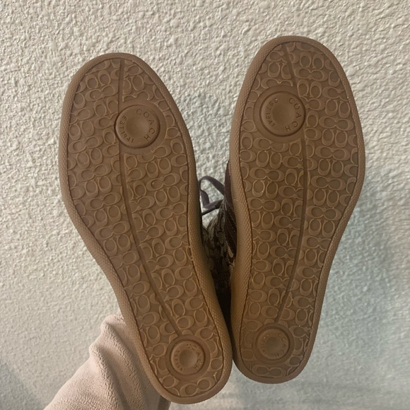 Coach Alara Brown Signature Canvas Wedge Sneakers - Picture 4 of 8